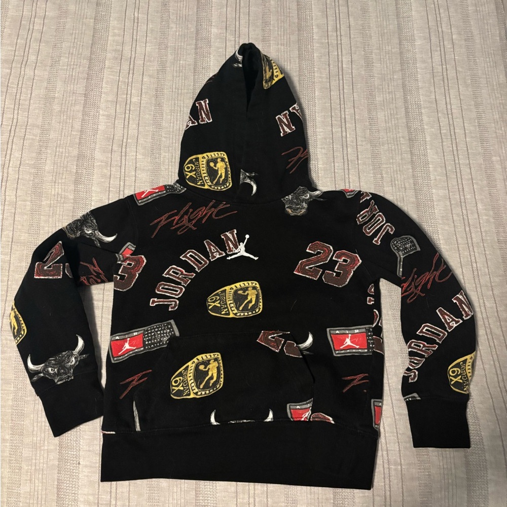 Jordan Black and Gold Graphic Sweatshirt size small